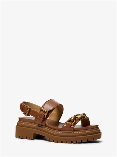 michael kors kailey sandal|Kailey Logo Embellished Leather Sandal .